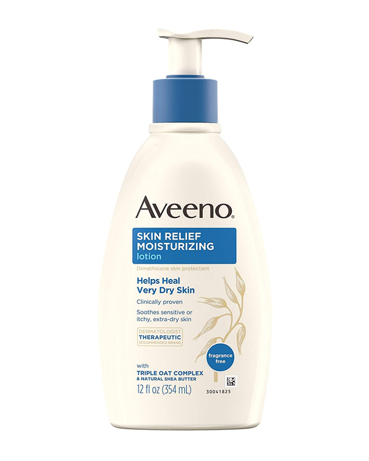 Aveeno Skin Relief Moisturizing Lotion Helps Heal Very Dry Skin Triple Oat Complex - 12 Oz